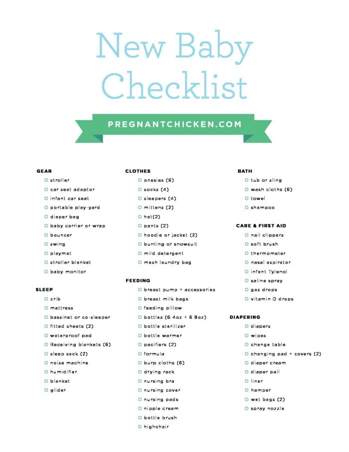 New Baby Checklist I PregnantChicken.com